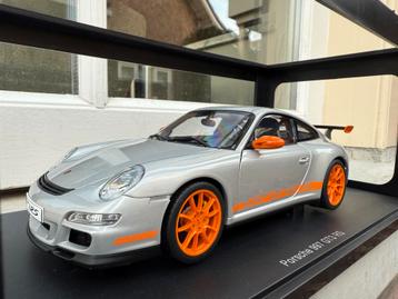 SALE 1:18 Porsche 911 997 GT3 RS zilver 2007 Autoart 77993 beschikbaar voor biedingen