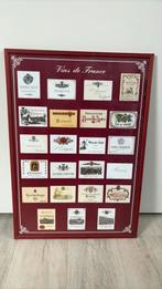 Ingelijste poster met wijnetiketten, Ophalen of Verzenden, Zo goed als nieuw, Hout, 50 tot 75 cm