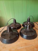 Zwart/Bruin industriële fabriekslampen , emaille hanglampen, Ophalen of Verzenden, Zo goed als nieuw, Minder dan 50 cm