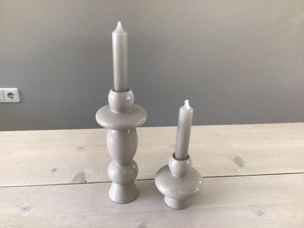 By Boo kaarsen standers 2 stuks van porselein licht grijs, Ophalen, Overige materialen, Beige, Nieuw