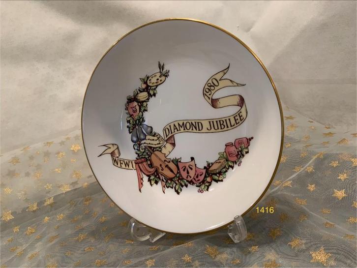 Vintage Royal Worcester, England Diamond Jubilee Bord 1980, Antiek en Kunst, Antiek | Wandborden en Tegels, Ophalen of Verzenden