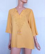 LAURA TORELLI Blouse , VISCOSE , LINNEN, Kleding | Dames, Verzenden, Zo goed als nieuw, Maat 42/44 (L), Geel