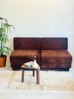 Vintage seventies bank slaapbank ribstof, Huis en Inrichting, Banken | Sofa's en Chaises Longues, Ophalen, 150 tot 200 cm, Tweepersoons