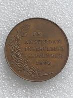 Penning inhuldiging koningin Wilhelmina, 6 september 1898., Verzenden, Brons, Nederland