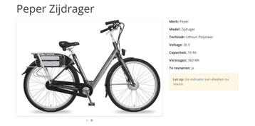 GEZOCHT: Zijdrager ACCU van een Peperfiets beschikbaar voor biedingen