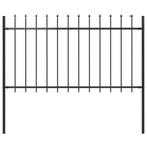 Tuinhek met speren bovenkant 1,8 m staal zwart, Tuin en Terras, Ophalen of Verzenden, Nieuw, IJzer, Tuinhek