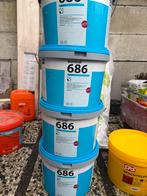 Eurocol 686 Tegellijm - 1 ongeopende, 3 halfopen emmers, Gebruikt, Wit, Ophalen of Verzenden, Verf