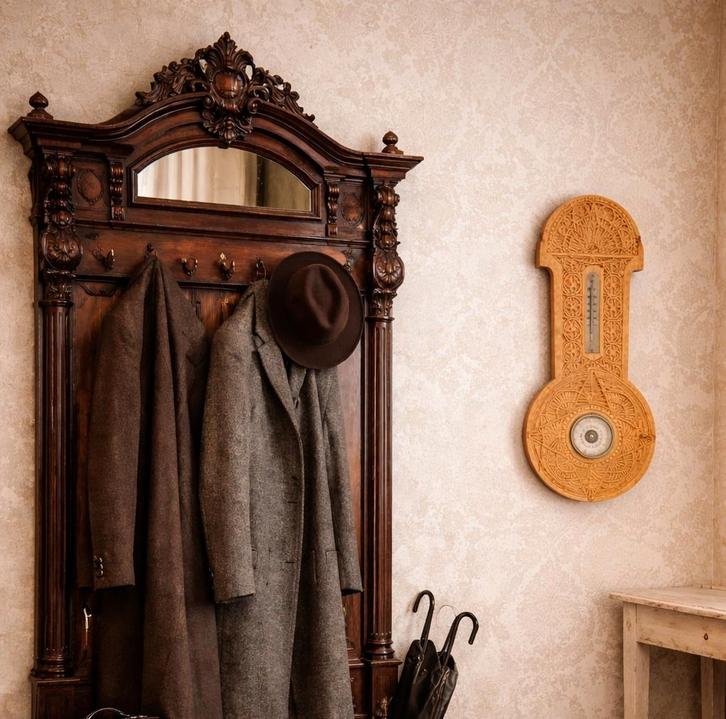 Zeldzame Jugendstil barometer/thermometer - Zurel Holland), Audio, Tv en Foto, Weerstations en Barometers, Ophalen