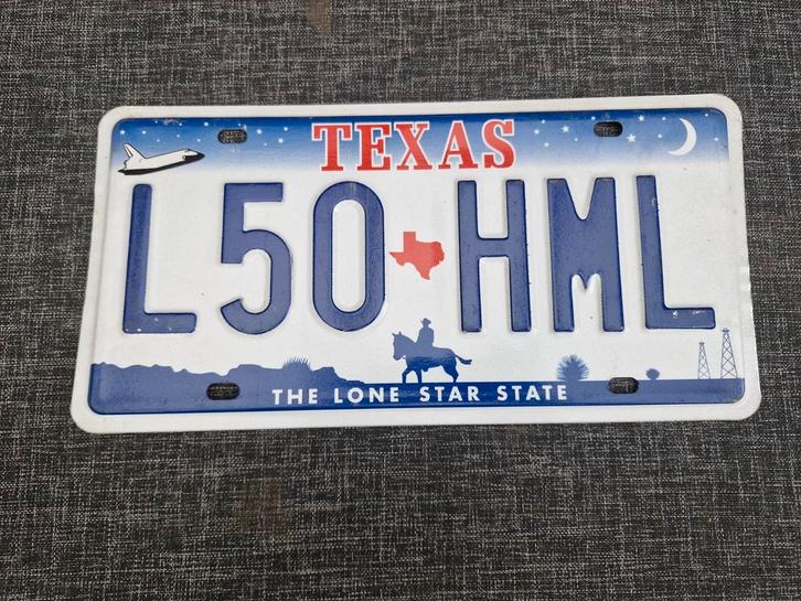Texas Kentekenplaat USA spaceshuttle nummerbord Nummerplaat, Verzamelen, Automerken, Motoren en Formule 1, Gebruikt, Auto's, Ophalen of Verzenden