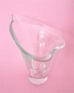 Vintage 70s glas kandelaar calla lelie bloem design retro, Ophalen, Overige materialen, Wit, Zo goed als nieuw