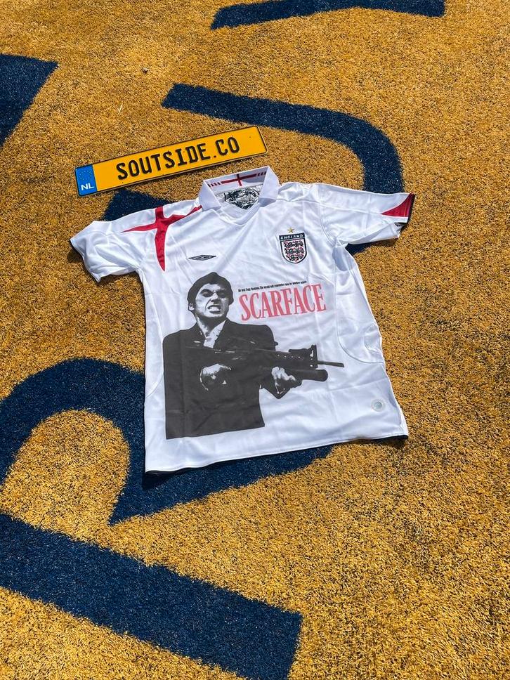 Scarface retro england jersey, Kleding | Heren, T-shirts, Zo goed als nieuw, Maat 52/54 (L), Ophalen of Verzenden