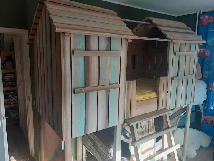 Boomhutbed - Avontuurlijk Slapen!, Kinderen en Baby's, Kinderkamer | Bedden, 180 cm of meer, 85 tot 100 cm, Lattenbodem, Ophalen