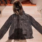 Gevoerde warme jas leer 42, Verzenden, Zo goed als nieuw, Maat 42/44 (L), Blauw