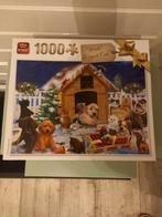 King Puzzel 1000 Stukjes - Winter Dogs & Cats, Ophalen of Verzenden, 500 t/m 1500 stukjes, Zo goed als nieuw, Legpuzzel