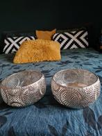2 zilverkleurige opengewerkte schalen, Ophalen, Overige materialen, Schaal, Rond