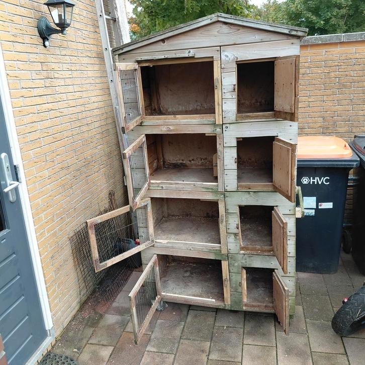 Konijnenhok, Kwartelhok, kuikenhok, Dieren en Toebehoren, Vogels | Hokken en Kooien, Gebruikt, Volière, Hout, Ophalen