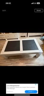 Eiken salontafel met natuursteen, Ophalen, Gebruikt, 100 tot 150 cm, Eikenhout