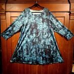 mooie ruime tie dye jurk blauw zwart 50/52, Kleding | Dames, Grote Maten, Ophalen of Verzenden, Nieuw, Blauw, Jurk