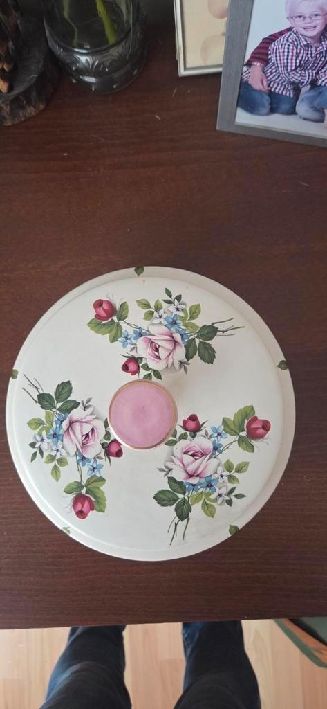 Vintage Koektrommel met Bloemenmotief, Antiek en Kunst, Antiek | Keramiek en Aardewerk, Ophalen of Verzenden