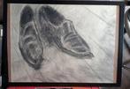 Houtskool tekening paar schoenen 20e eeuw, Ophalen of Verzenden
