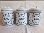 3 Vintage porselein voorraadpotten Jäger Blau saks., Huis en Inrichting, Keuken | Servies, Overige typen, Ophalen of Verzenden