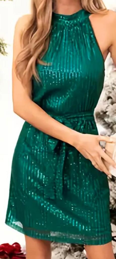 mt S groene pailletten feestjurk, nieuw, Kleding | Dames, Gelegenheidskleding, Zo goed als nieuw, Maat 38/40 (M), Groen, Ophalen of Verzenden