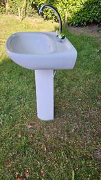Plieger wastafel met zuil en kraan, Ophalen, 50 tot 100 cm, Zo goed als nieuw, Minder dan 100 cm