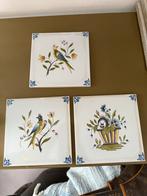 Antieke wandtegels - Vogels & Bloemen, Antiek en Kunst, Antiek | Wandborden en Tegels, Ophalen of Verzenden