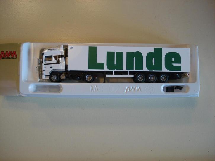 DAF trekker/oplegger Lunde (AWM), Hobby en Vrije tijd, Modelauto's | 1:87, Nieuw, Bus of Vrachtwagen, AWM, Verzenden