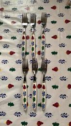 6 nieuwe boerenbont gebaksvorkjes, Overige typen, Ophalen of Verzenden, Zo goed als nieuw, Aardewerk