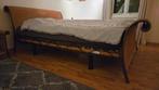 Tweepersoonsbed (160x210): riet + sierlijk stalen ornamenten, Huis en Inrichting, Ophalen, Gebruikt, 210 cm, Tweepersoons