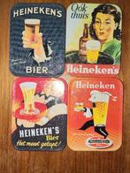 4 retro Heineken onderzetters, Verzamelen, Ophalen of Verzenden, Zo goed als nieuw, Viltje(s), Heineken