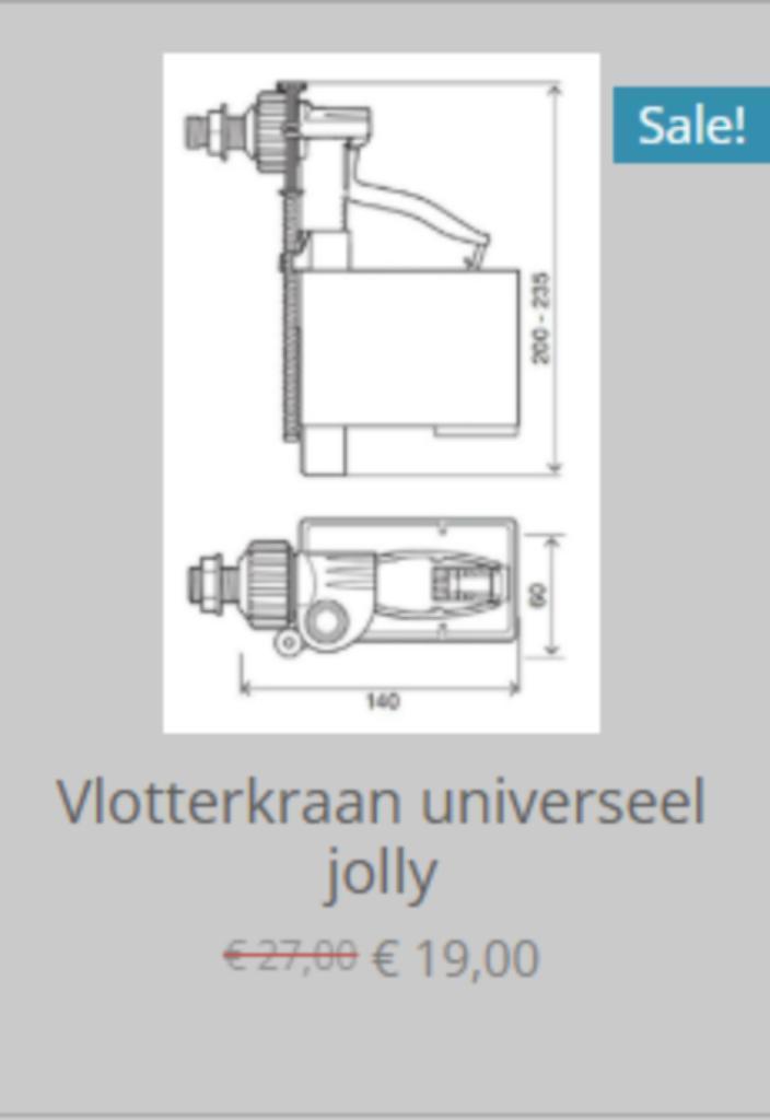 Vlotterkraan universeel jolly, Doe-het-zelf en Verbouw, Sanitair, Nieuw, Toilet, Ophalen of Verzenden