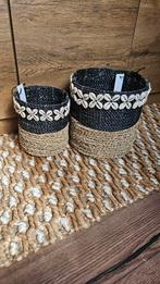 Twee rieten ibiza manden, Huis en Inrichting, Woonaccessoires | Schalen en Manden, Ophalen of Verzenden, Nieuw, Rond, Riet