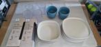 set Ah moods buitenservies buiten servies kommen glazen bord, Overige materialen, Ophalen of Verzenden, Zo goed als nieuw, Effen