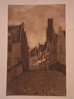 Ets Stadsgezicht straatje, Ophalen of Verzenden