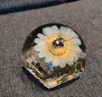 Vintage resin presse-papier lucite bloem met een bij, Verzenden