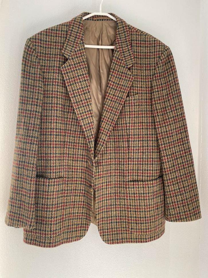 Colbert HARRIS TWEED WOL mt 54, Kleding | Heren, Kostuums en Colberts, Zo goed als nieuw, Maat 52/54 (L), Blauw, Ophalen of Verzenden