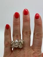 V43 Prachtige zilvren brutalist ring maat 19,5, Sieraden, Tassen en Uiterlijk, Ringen, Ophalen of Verzenden, X, Dame, Met parel