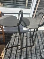 2 barkrukken met stalen onderstel, Huis en Inrichting, Stoelen, Ophalen, Gebruikt, Twee, Zwart