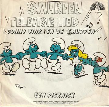 PEYO hoes -Smurfen Televisielied- vinylsingle  beschikbaar voor biedingen