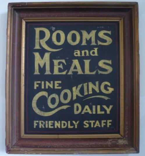 Handgeschilderd groot houten bord/Restaurant/Pension/Café, Verzamelen, Merken en Reclamevoorwerpen, Zo goed als nieuw, Reclamebord