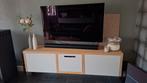 Tv meubel zwevend eiken met gelakte grijs front., Huis en Inrichting, Ophalen, Maatwerk modern, 150 tot 200 cm, Eikenhout