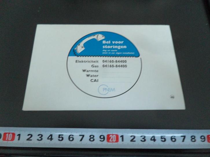 sticker PNEM  Waalwijk bel voor storingen 04160-84400, Hobby en Vrije tijd, Stickers en Plaatjes, Zo goed als nieuw, Sticker, Ophalen