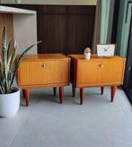 Prachtige set vintage teakhouten nachtkastjes, Ophalen, Zo goed als nieuw, Hout