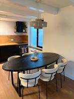 6 witte boucle stoelen, Huis en Inrichting, Stoelen, Ophalen, Gebruikt, Wit, Metaal