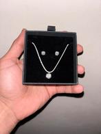 Gift set moissanite silver 925 necklace + earrings, Ophalen of Verzenden, Nieuw, Zilver