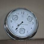 Klok riviera maison world cities clock wit met zilver, Huis en Inrichting, Ophalen, Zo goed als nieuw, Analoog, Wandklok