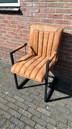 4 eetkamerstoelen bruin nubuck leer, Huis en Inrichting, Stoelen, Ophalen, Bruin, Leer, Zo goed als nieuw