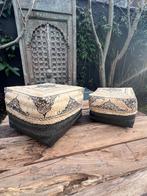 Bamboe manden set handwerk uit Bali indonesie mandala Bamboe, Huis en Inrichting, Woonaccessoires | Schalen en Manden, Verburgt Vintage